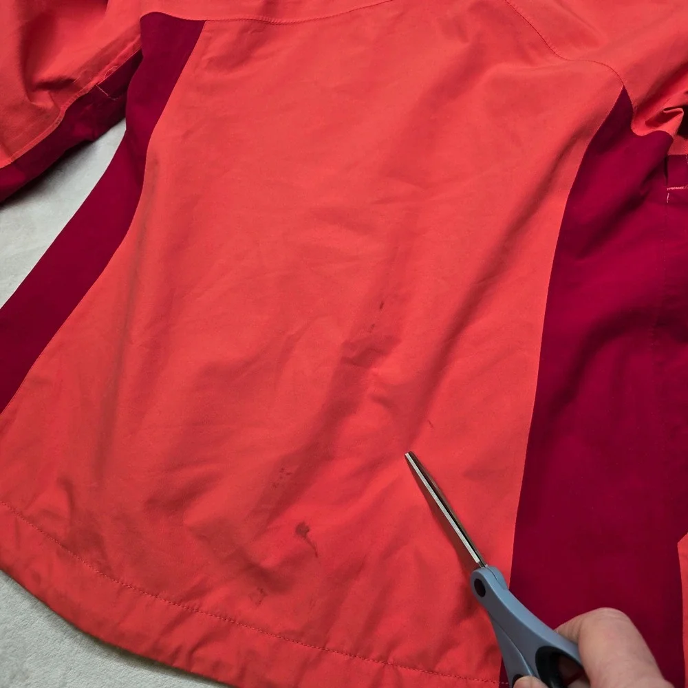 The North Face Hyvent Jacket‎ Womens Small Peach Orange Hood Rain Windbreaker